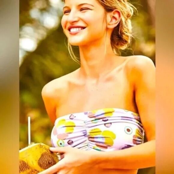 NEW Free People x Beth Richards delray 70’s‎ floral bikini top, purple, size XS - Picture 2 of 12